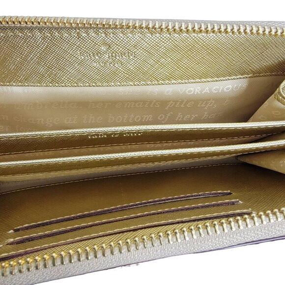 Kate Spade Wallet New York Gold Zipper Wristlet - Picture 5 of 6